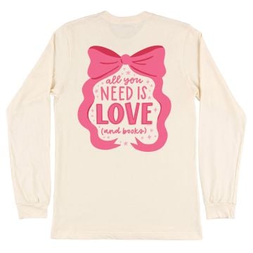 All You Need Is Love And Books - Pippi Long-Sleeve Tee - Natural
